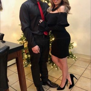 Black off the shoulder dress